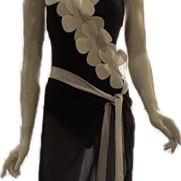 FymnSi Womens Black 3D Floral Swimsuit Set S NWT - Picture 7 of 16